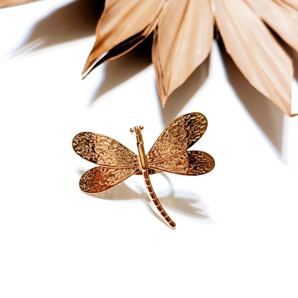Anthropologie Gold Dragonfly Ring - Adjustable - Picture 2 of 3